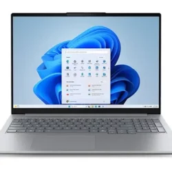 Vue frontale directe de l'écran 16" IPS (1920x1200) et du clavier du PC portable AI PC Lenovo ThinkBook 16 G8 IAL.
